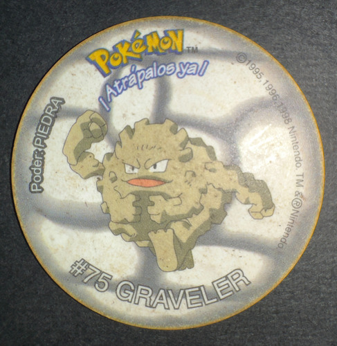 Taps 2 Pokemon De Frito Lay - #75 Graveler - 1999 Original