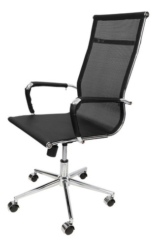 Cadeira de escritório Tutto Home Esteirinha Charles Eames ergonômica  preta com estofado de mesh