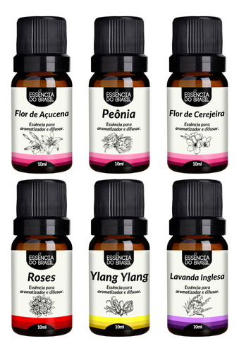 Kit 6 Essências Premium 10ml - Sinfonia Floral