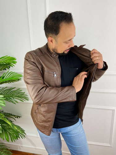 Imagem 3 de 7 de Jaqueta Couro Plus Size Masculina - Excelente Qualidade