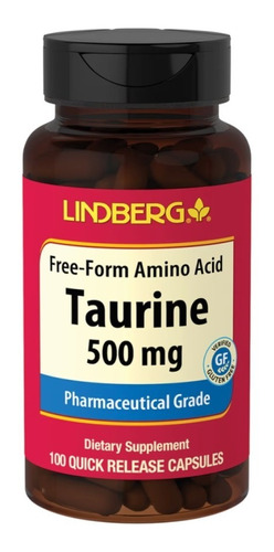 Taurina 500 Mg 100 Cápsulas