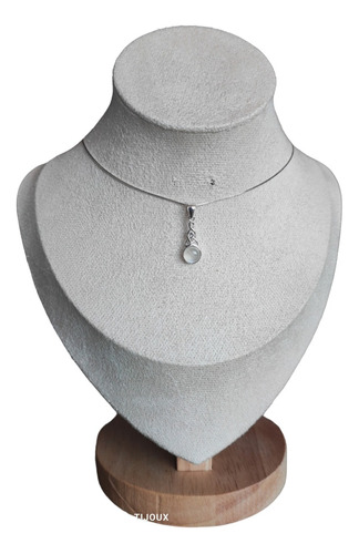 Collar Figura Piedra Luna De Plata  S925