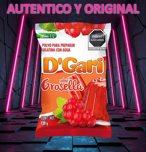 Dgari® 3 Gelatinas De Agua Sabor Grosella Rinde Un Litro Wow