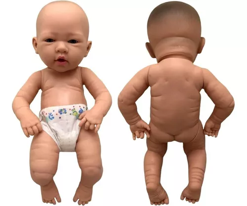 Boneca Bebê Corpo Todo Em Vinil Estilo Reborn Rosa Cotiplás