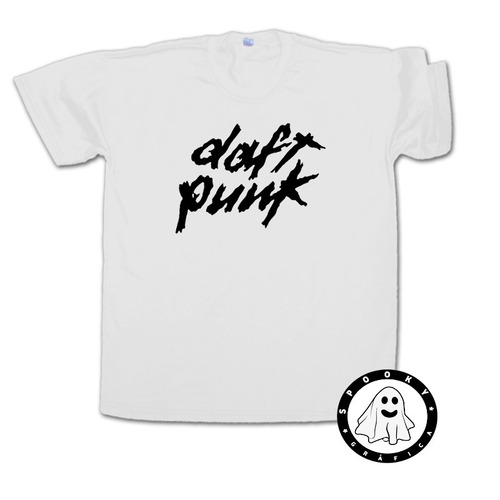 Remera Daft Punk Logo Algodon Unisex Rock Electronica