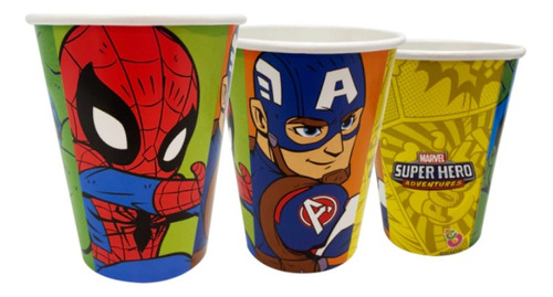 Vasos De Polipapel Super Hero Avengers X 8 Un