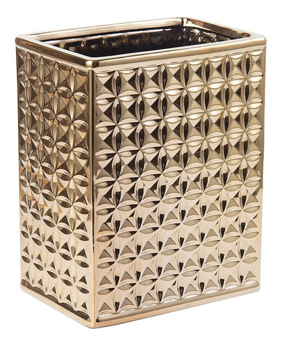 Cubo De Basura De 9lt Ceramica, Dorado Para Baño Cocina 