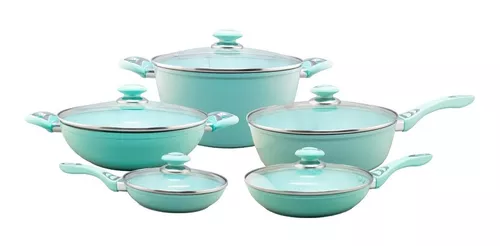 Batería De Cocina Kokken Jade 10 piezas