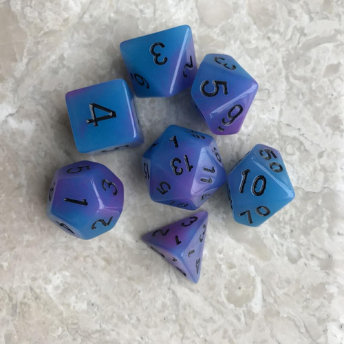 Juego De Dados De Acrílico Luminoso Rpg D8 D10 D12 D20 Para