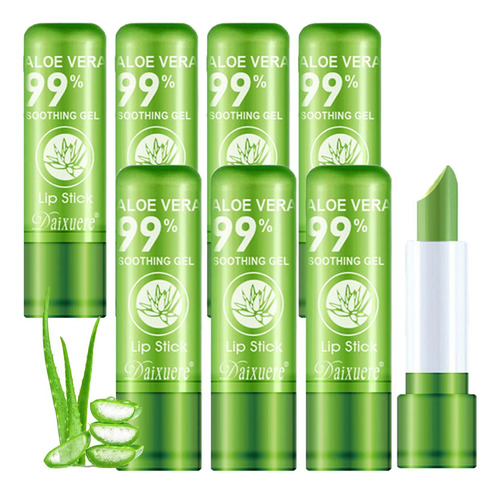 Wenjlyj 8 Lapices Labiales De Aloe Vera, Juego De Brillo Lab