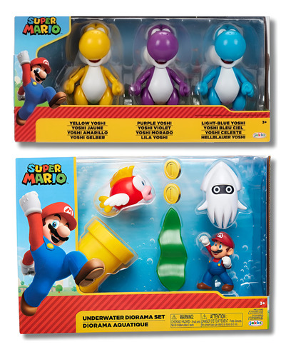 Set Diorama Submarino Super Mario Y 3 Yoshi Set - 2 Pack