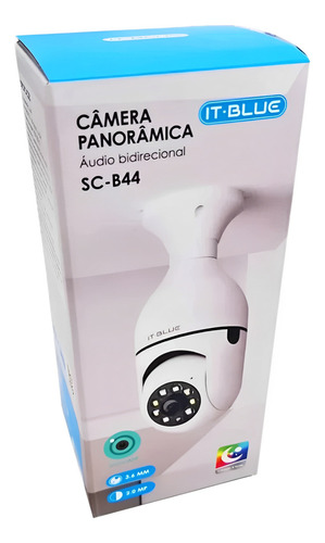 Câmera Wi-fi Panorâmica Áudio Bidirecional- It Blue - Sc/b44 Cor Branco