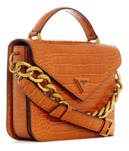 Bolsa Guess Estio Flap Textura Cocodrilo 100% Original Nueva