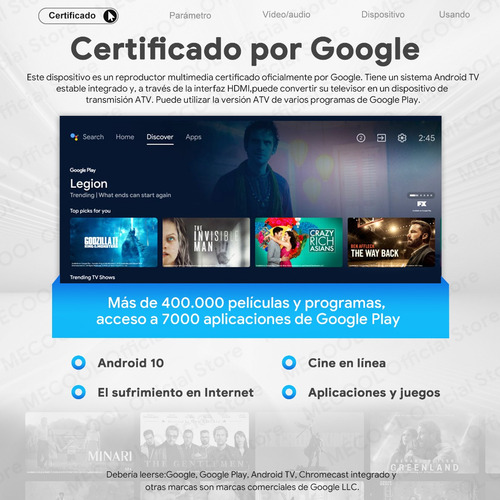 Caja De Tv Mecool Android 10 Km9 Pro 2+16 Gb Con Certificaci