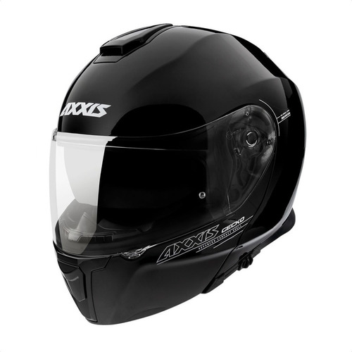 Casco Rebatible Doble Visor Axxis Gecko Sv A1 Negro Brillo