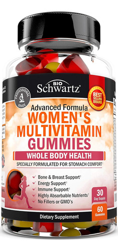 Multivitaminicas Mujeres A C B6 B12  D Y E Inmune 60 Gomitas