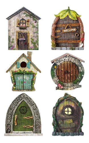 Mini Puerta De Hadas For Decoraciones De Árboles, 6 Piezas