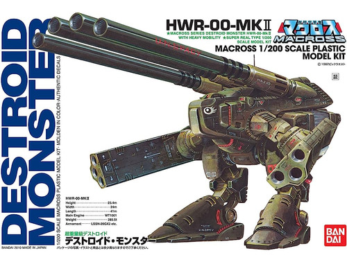 Bandai Macross 1/200 Scale Destroid Monster Hwr-00-mkii Cons