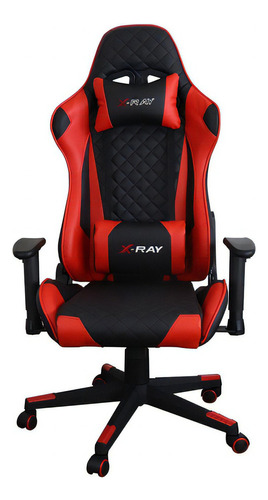 Cadeira Gamer Ergonômica X-ray Vermelha E Preto Cor Vermelho Material do estofamento Couro sintético