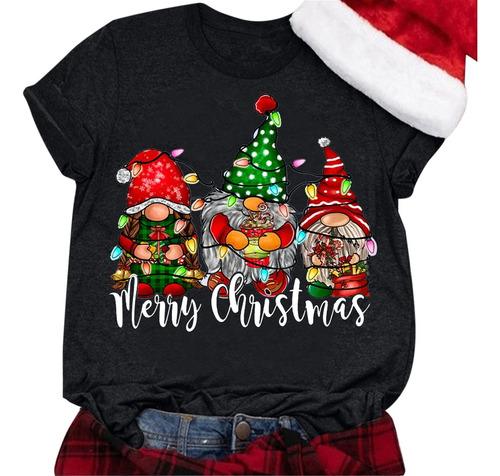 Camisa Para Mujer Camiseta Navidad Divertida Grafica Regalo