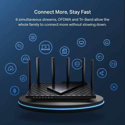 Router Tp-link Axe5400 Wifi 6e Tri-banda Archer Axe75 Wpa3