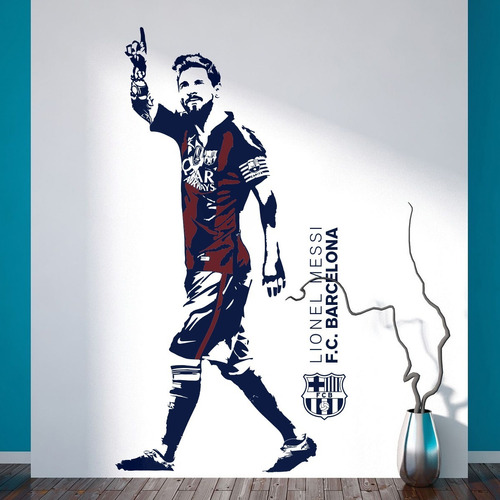 Vinilo Decorativo Messi Tamaño Real Futbol Barcelona 1.70m
