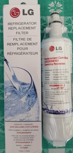 Filtro De Agua Refrigerador LG Lt700p Adq36006101