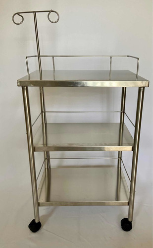Mesa Pasteur De 3 Entrepaños Con Antena De Acero Inoxidable