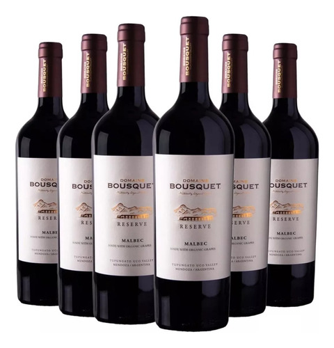 Vino Domaine Bousquet Reserva Malbec Orgánico 6x750 Ml