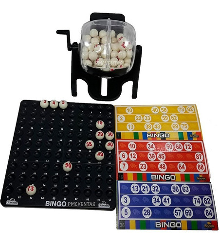 Bingo Con Bolillero Cartones Porta Bolillas Juego Familar