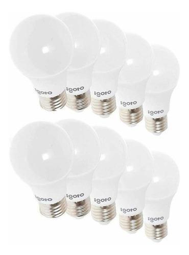 Pack 10 Focos Led 9w (75w) Igoto A60 100-240v 6500k-3000k