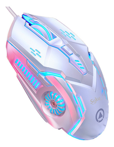 Soku Raton Mouse Alambrico Top Led 6d Gamer Dpi Ajustable Color Blanco