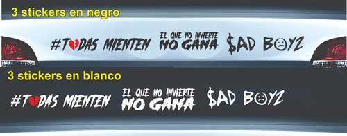 2 Stickers Todas Mienten /2 El Que No Invierte / 2 Sad Boy