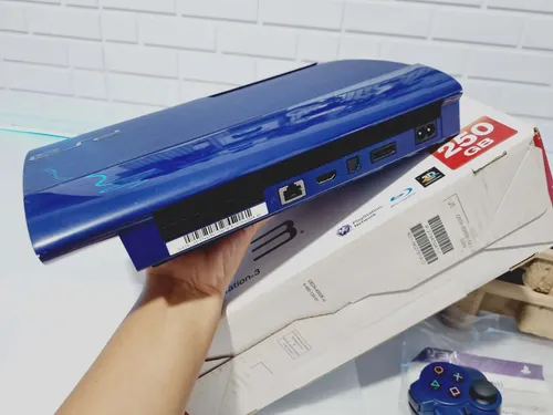 J96- Console Ps3 Playstation 3 Super Slim Azurite Japonês