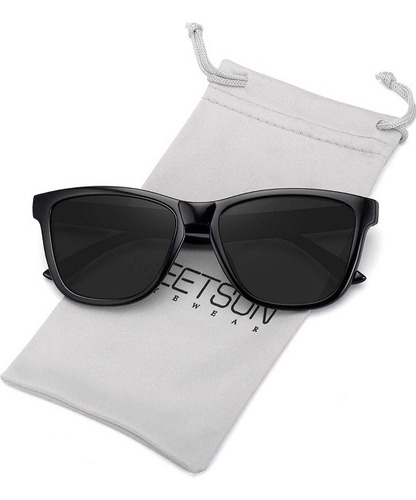 Lentes Gafas De Sol Meetsun Polarizados Unixes Clásico Retro Lente Negro