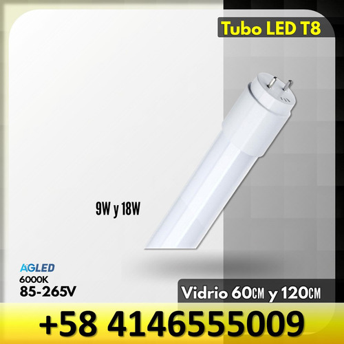 Tubo Led T8 Vidrio 18w 120cm 6500k 90-265v 2