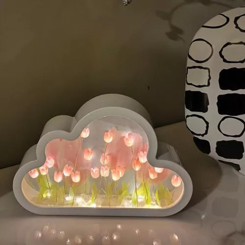 Luz De Noche Para Dormitorio Con Espejo De Tulipán En Forma
