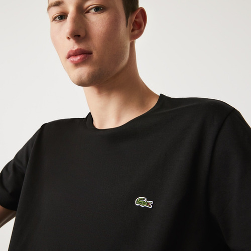Imagen 4 de 6 de Remera Lacoste Para Hombre Cuello Redondo Corte Normal Negro