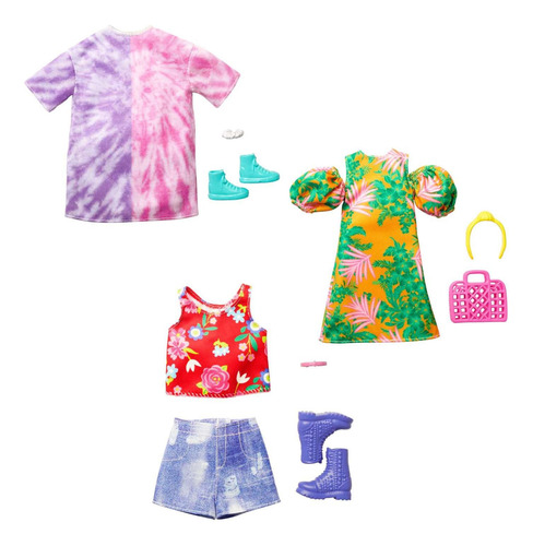 Barbie Closet Grande + 3 Conjuntos De Ropa C/zapatos Surtido