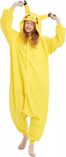 Pijama Mameluco Pokemón Pikachu Cosplay Unisex Adulto
