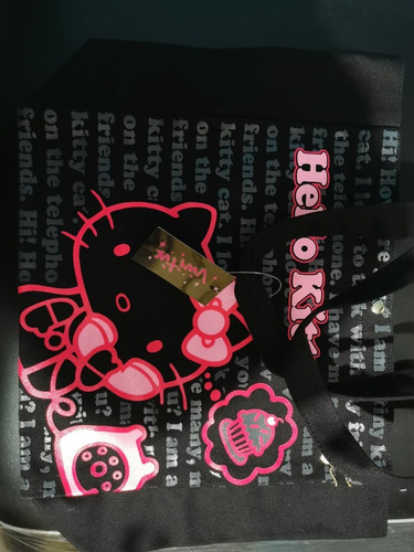Bolsa Tipo Tote Para Dama Vintix De Hello Kitty Sanrio Japon Color Negro