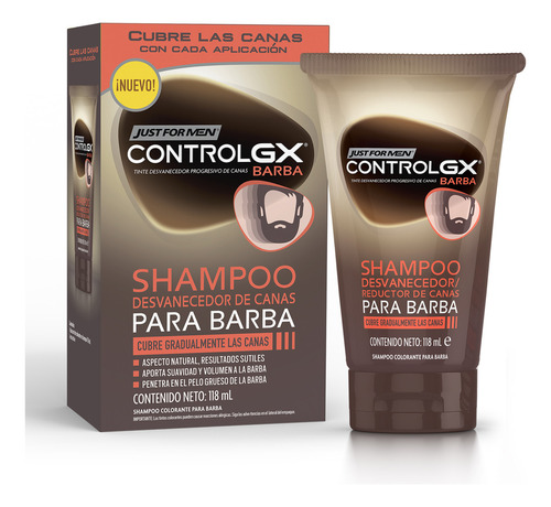 Shampoo Just For Men Control Gx, Shampoo Matizador Que Cubre