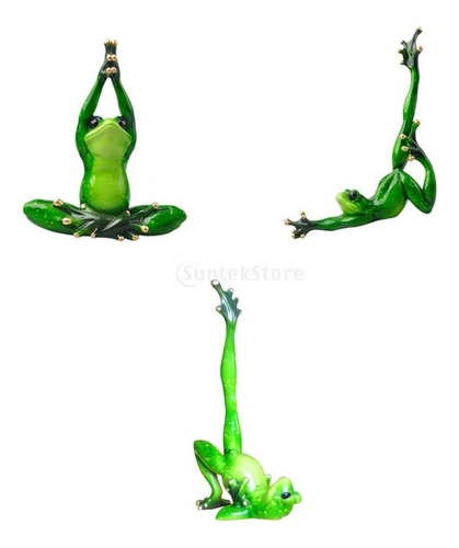 Conjunto De 3 Figuras De Rana Escultura De Sapo Para