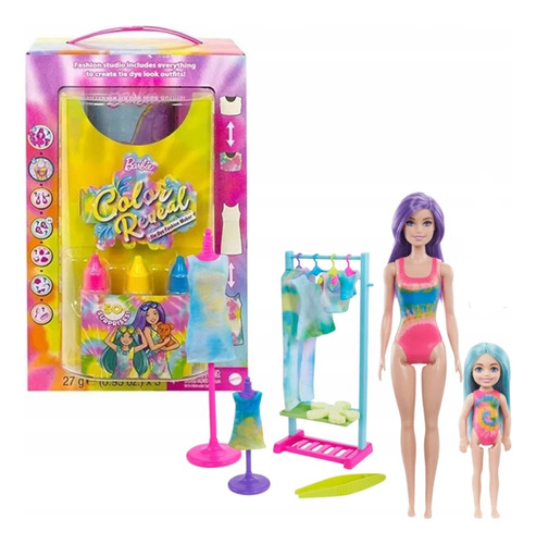 Barbie Color Reveal Tie Dye Fashion Maker Pintura Chelsea