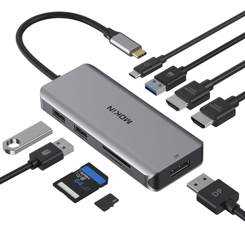 Estación De Acoplamiento Usb-c 3 En 1, Adaptador Versátil