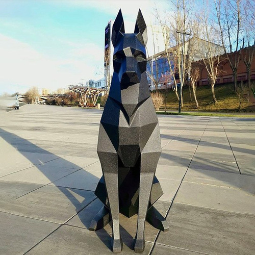 Escultura Animal Modelo De Papel 3d High Doberman Dog