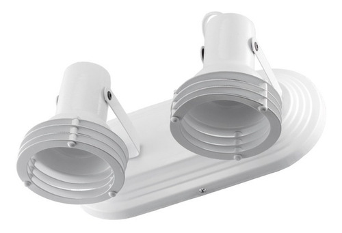 Imagen 3 de 8 de Lampara Spot Metalico Anillos 2 Luces Base Oval Reforzada