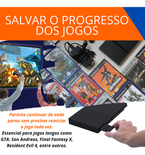 Memory Card 16mb Compatível Com Ps2 Salvar Jogos Memory Ps2