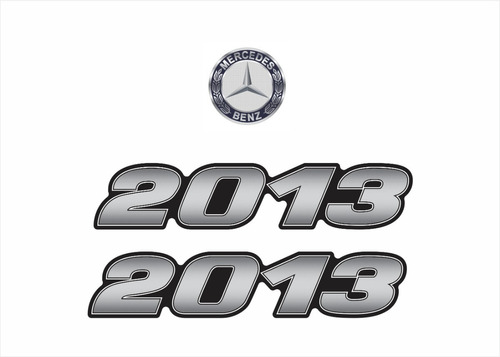 Kit Adesivos Resinados + Logo Para Mercedes Benz 2013 18234 Cor PRATA