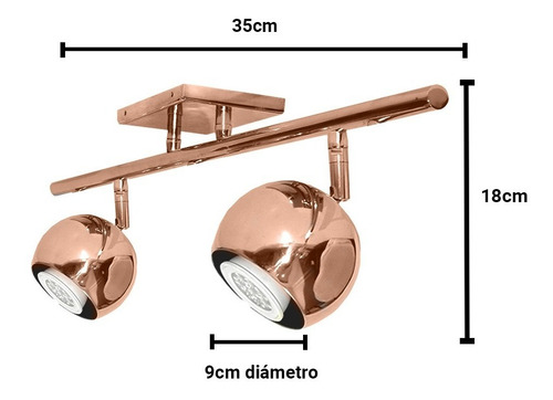 Imagen 3 de 10 de Aplique Pared Techo 2 Luces Spot Gu10 Moderno Luz Led